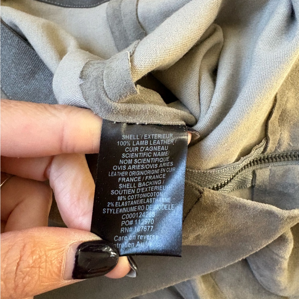 Alice + Olivia Taupe Low Rise Lamb Leather Suede Leggings Size 0 - Picture 5 of 11